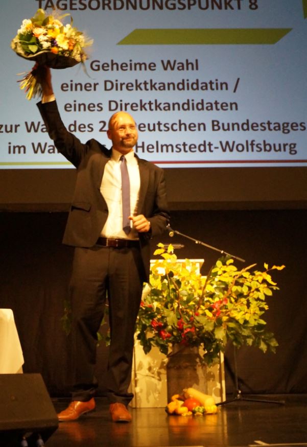 Andreas Weber am Wahlabend im Helmstedter Brunnentheater
